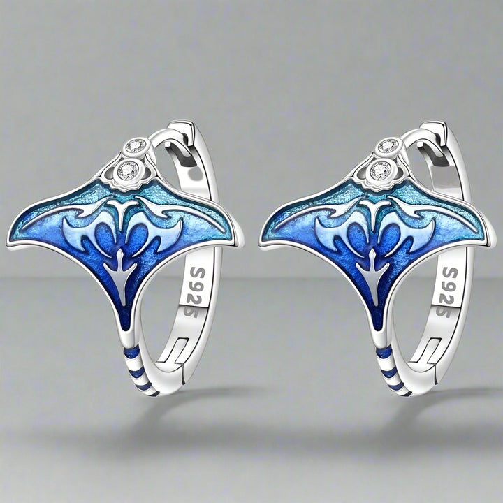 Boucles d'oreilles Raie Argentée | Argent Sterling, Bijou Fantaisie Unique