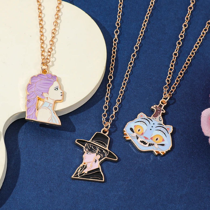 Cacciatori di Demoni K-Pop Collana | Oro Placcato 14K, Gioiello Fantasy Statement