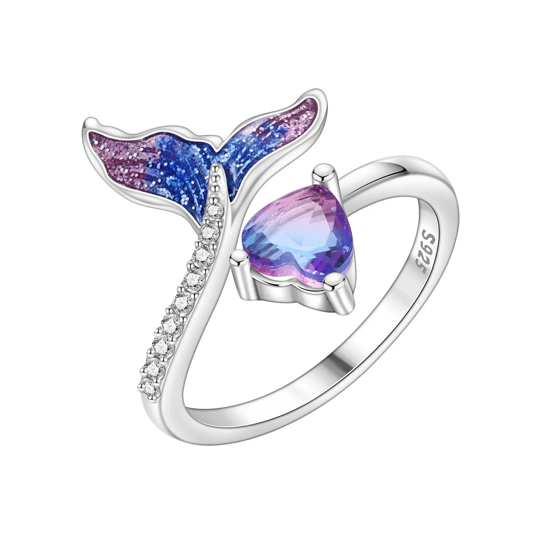 Bague Sirène | Argent Sterling, Bague Fantaisie Ajustable Statement