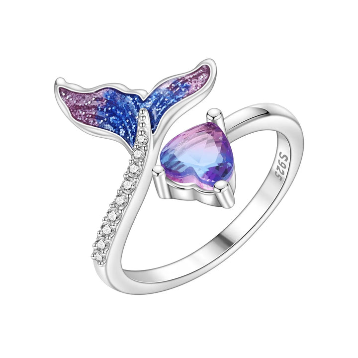 Bague Sirène | Argent Sterling, Bague Fantaisie Ajustable Statement