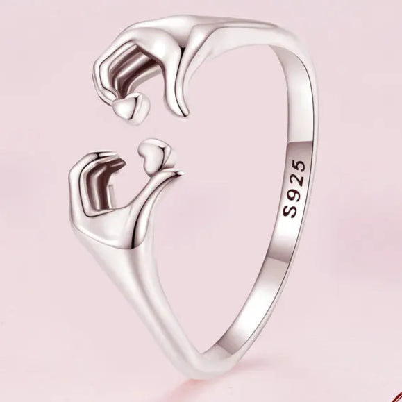 Bague d'amour | Geste de cœur en argent sterling