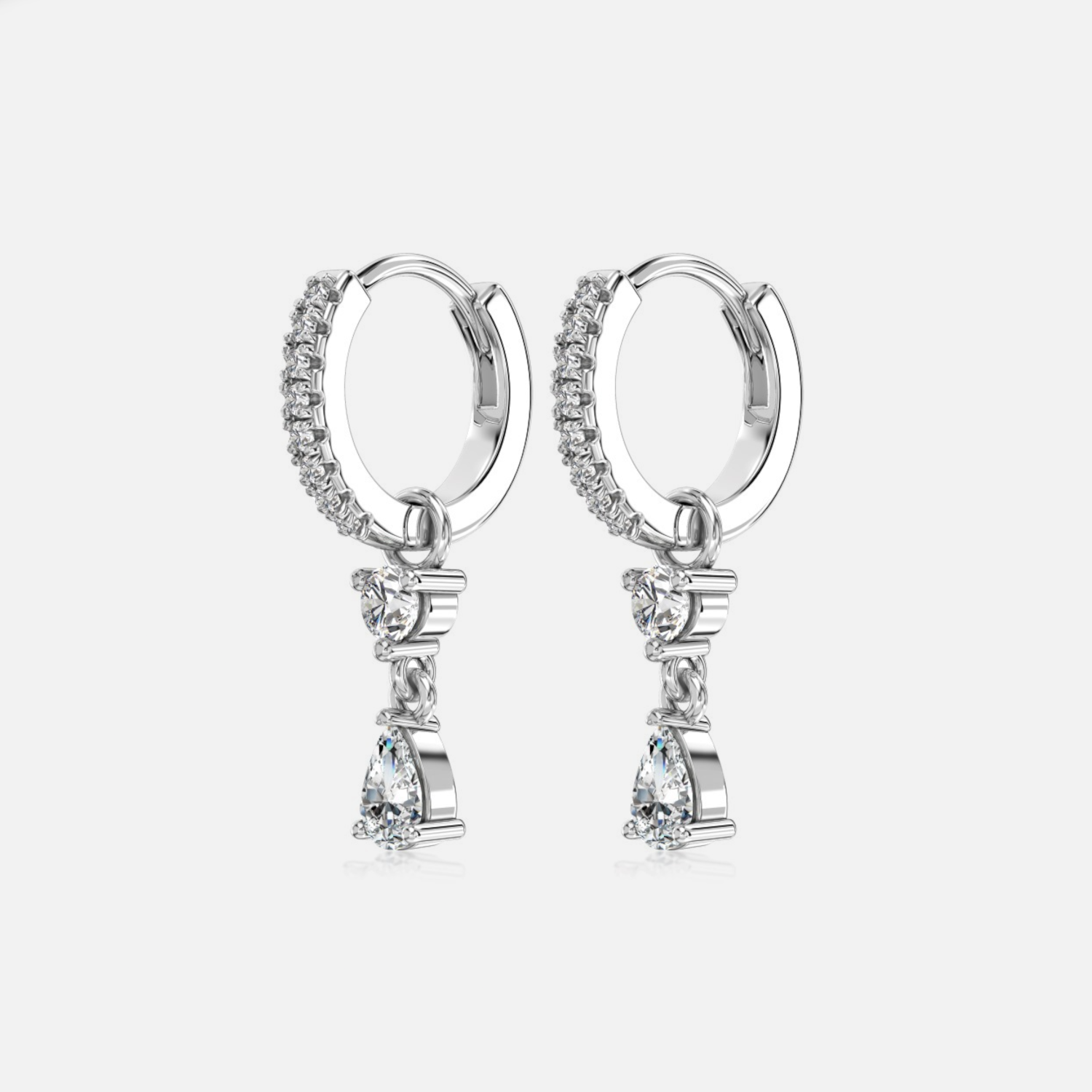Zircon Water Drop Earrings | 925 Sterling Silver, Elegant Design