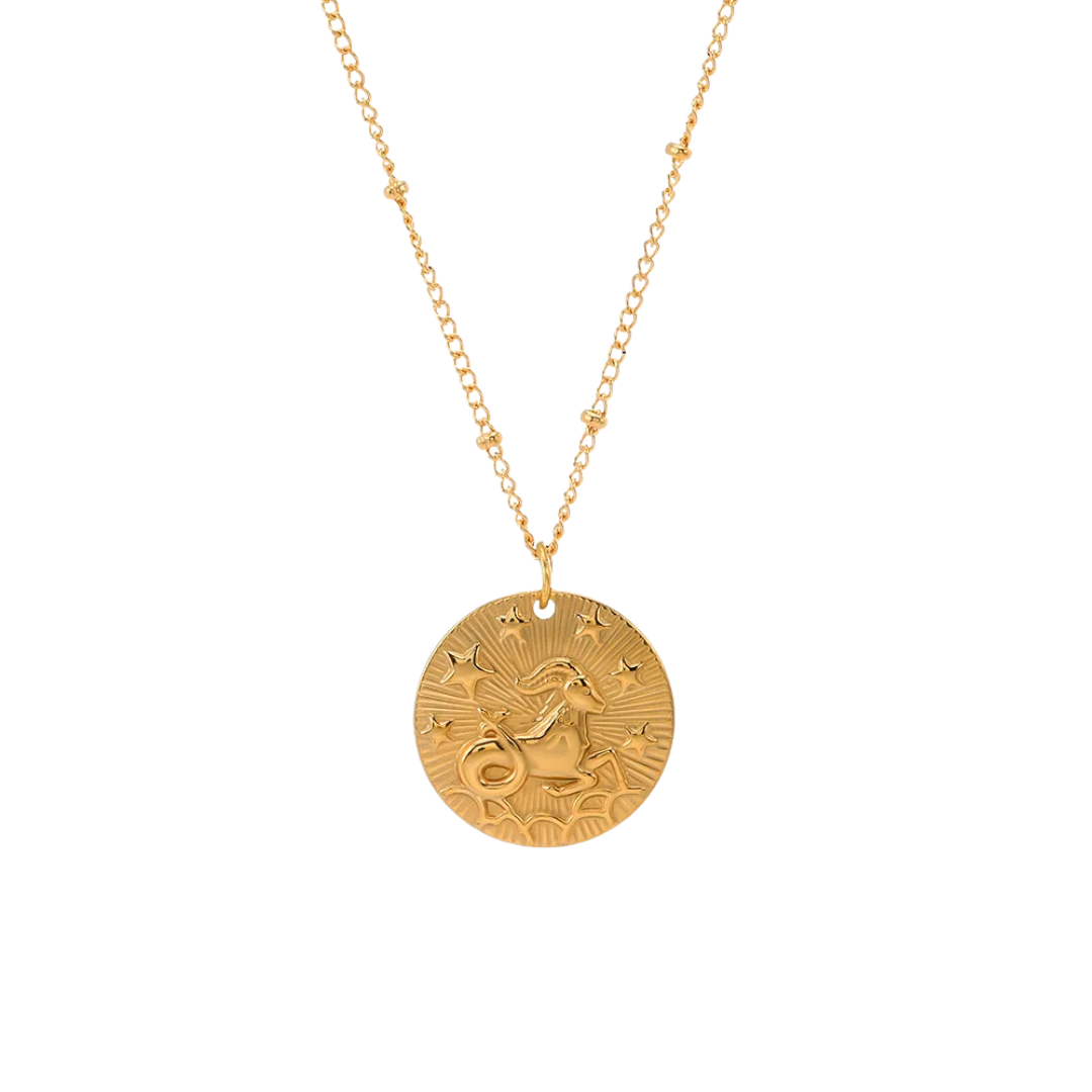 Collana con Medaglione con Costellazione | Oro Placcato 14k