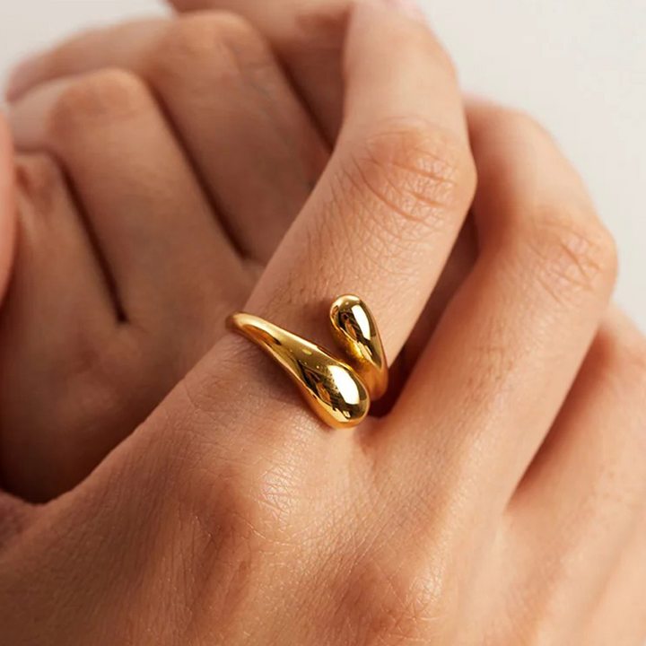 Bague Enroulée Élégante | Or Plaqué 14K & Réglable