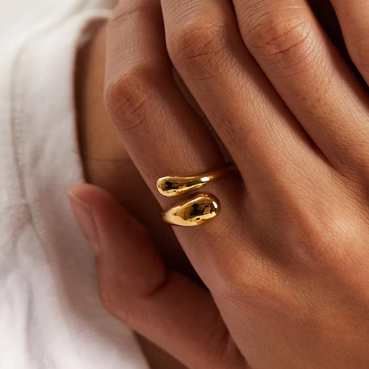 Bague Enroulée Élégante | Or Plaqué 14K & Réglable