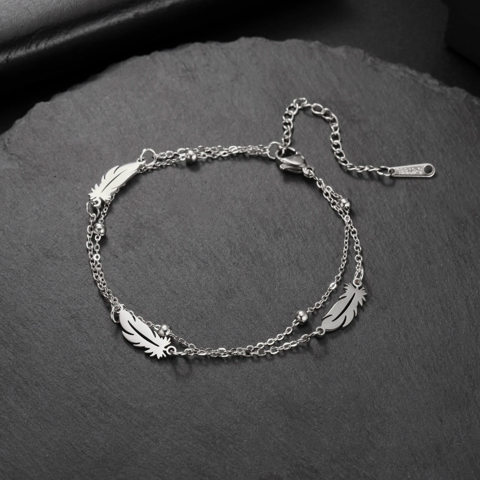 Bracelet avec breloques à ressort | Or plaqué 14 carats