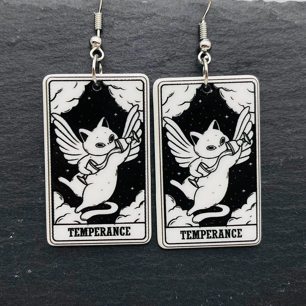 Tarot Earrings Cat Variant