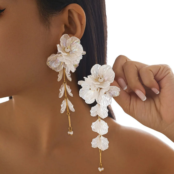 Oversized Flower Dangle Earrings