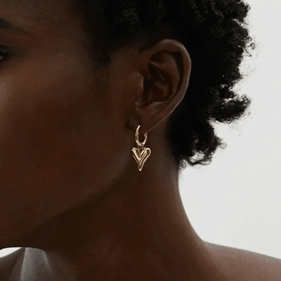 Boucles d'oreilles Hartjes | Or plaqué 14K, hypoallergénique et sans nickel