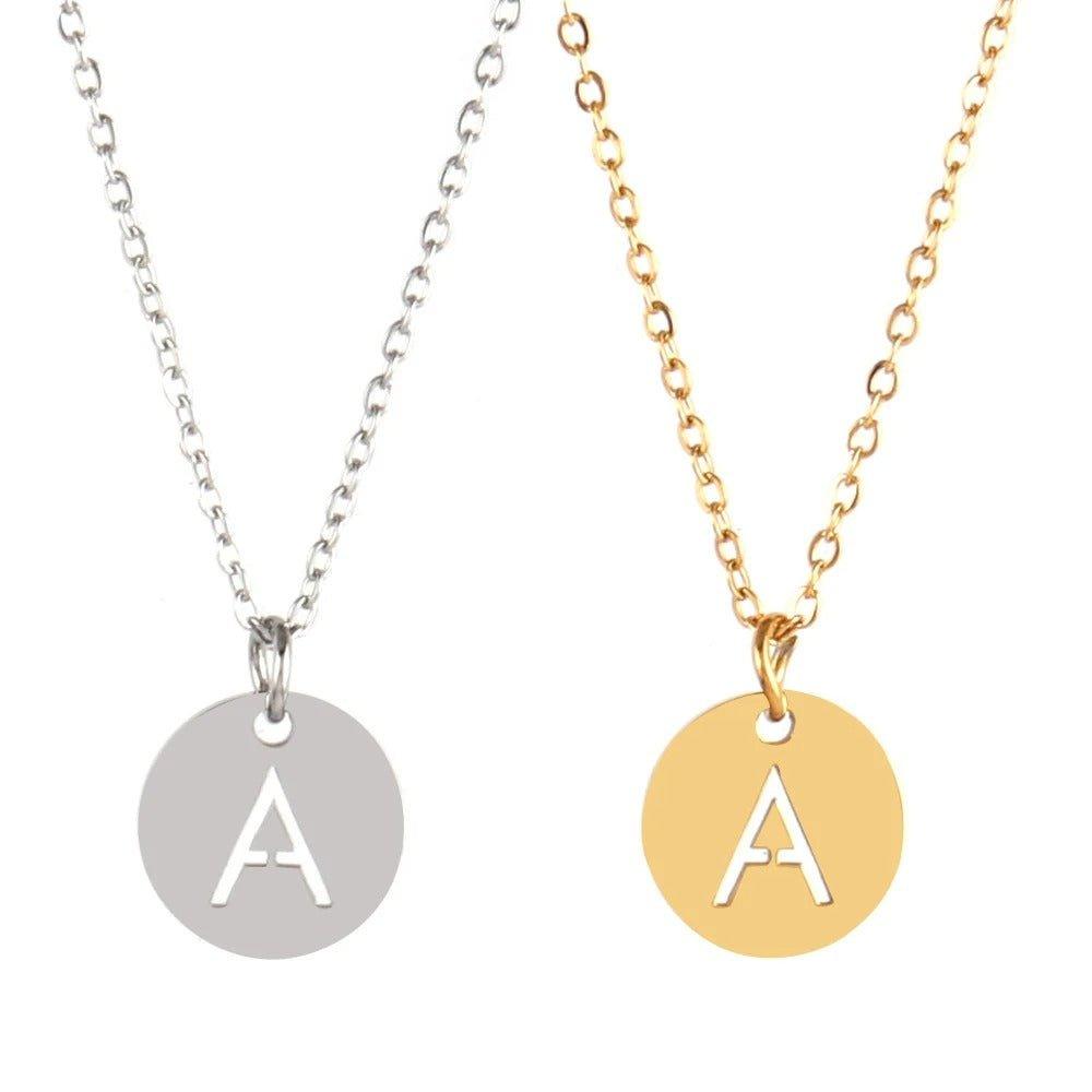 Gepersonaliseerde Munt Ketting met Initiaal | 925 Sterling Zilver