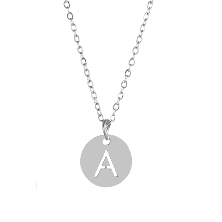 Gepersonaliseerde Munt Ketting met Initiaal | 925 Sterling Zilver