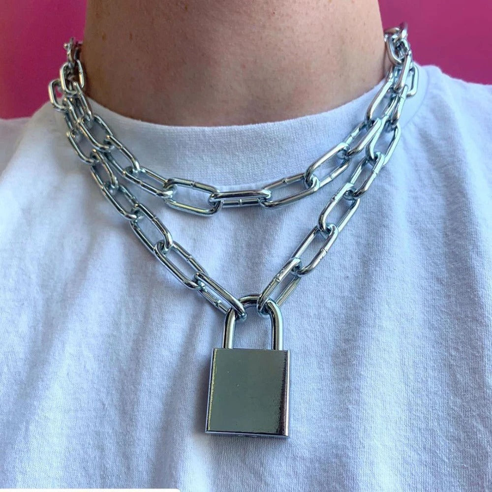 Lock Chocker Necklace Punk