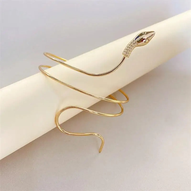 Arm Bracelet Snake Chain | Plated 14k Gold