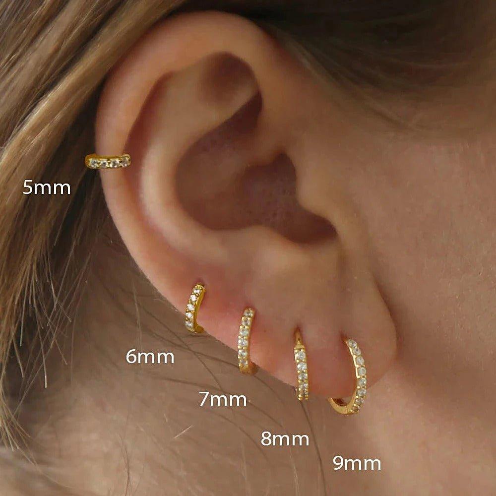 Boucles d'oreilles brillantes | Or plaqué 14k, argent sterling