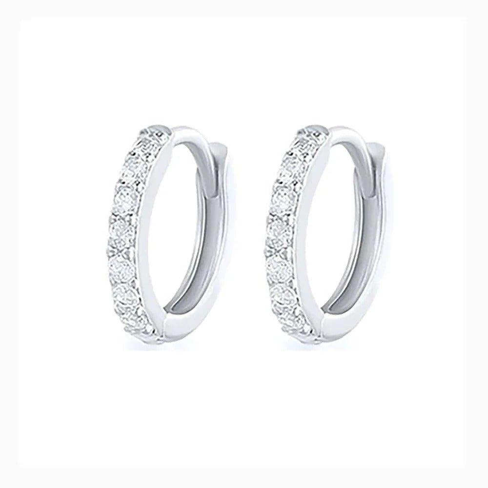 Boucles d'oreilles brillantes | Or plaqué 14k, argent sterling