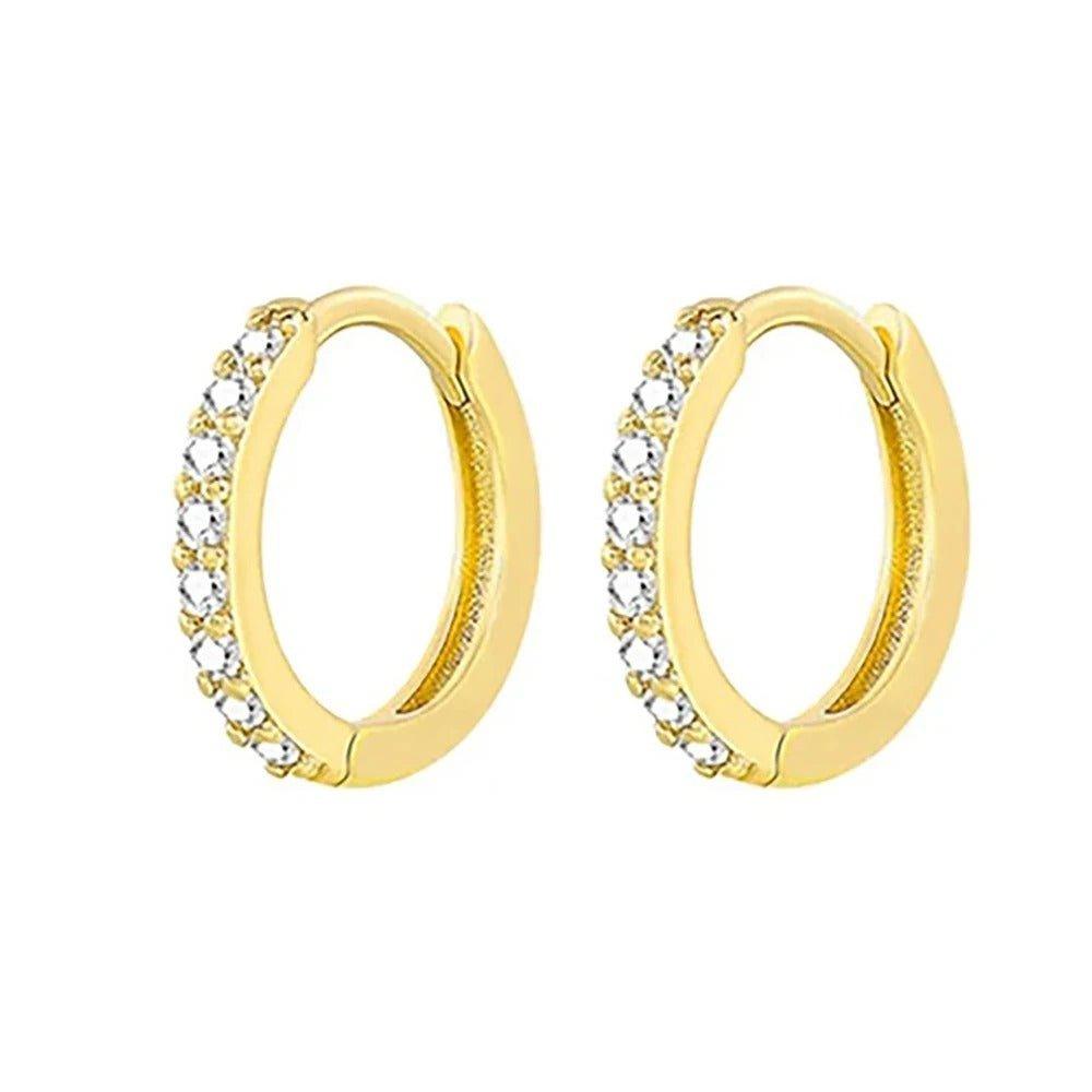 Boucles d'oreilles brillantes | Or plaqué 14k, argent sterling