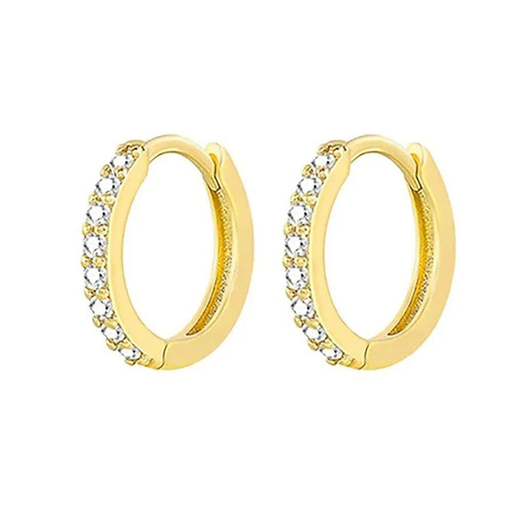 Boucles d'oreilles brillantes | Or plaqué 14k, argent sterling