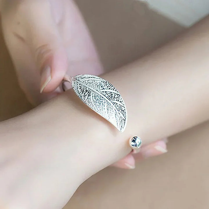 Bracelet Feuille de Laurier | Bijou d'automne en argent sterling 925