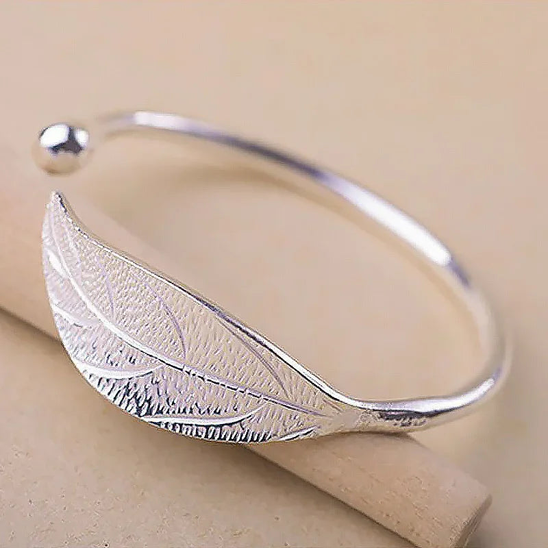 Bracelet Feuille de Laurier | Bijou d'automne en argent sterling 925