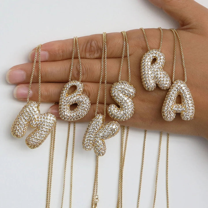 Personalizable Golden Initial Balloon Necklace