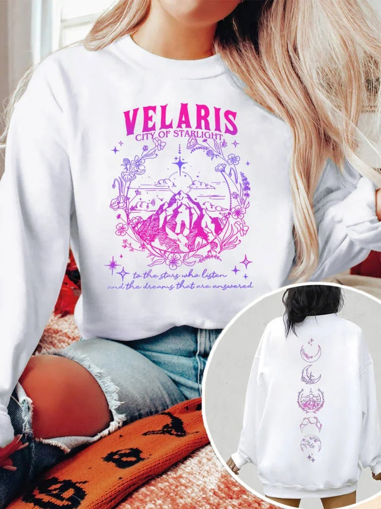 Velaris City Of Starlight Acotar Sweatshirt Cotton Galaxy Design