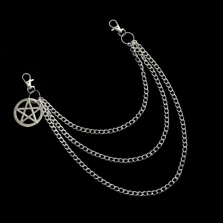 Jeans Chain Ketting Voor Broek Pentagram Maan Punk