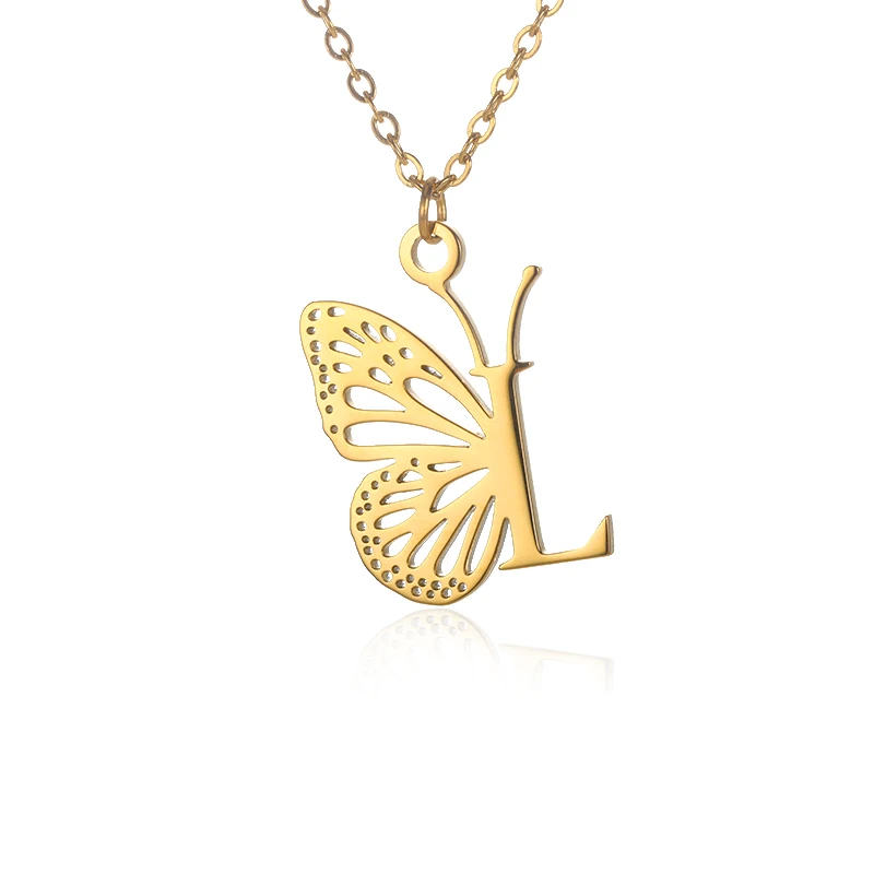 Collana Iniziale Farfalla | Oro Placcato 14k
