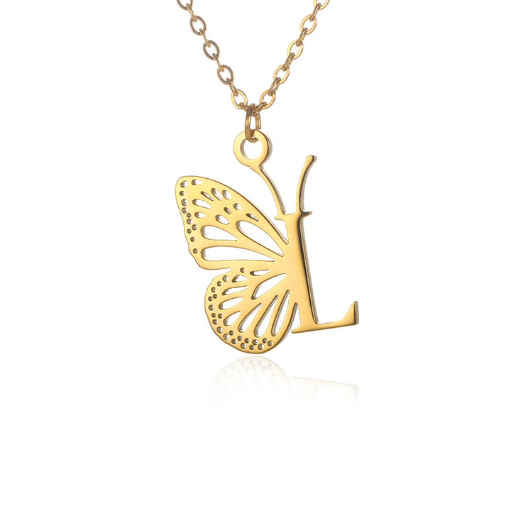 Collana Iniziale Farfalla | Oro Placcato 14k