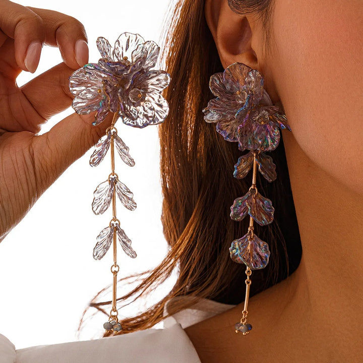 Oversized Flower Dangle Earrings