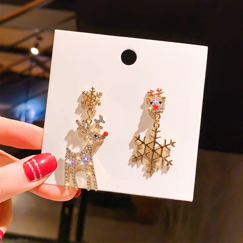 Asymmetrical Christmas Earrings
