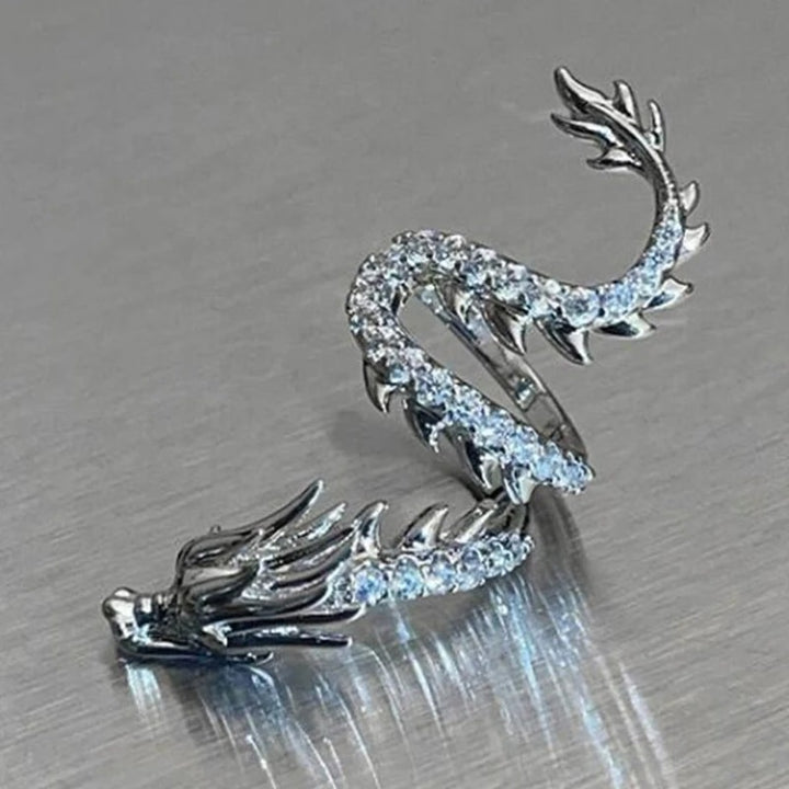 Crystal Dragon Earrings | Fantasy Collection 14k Plated Gold