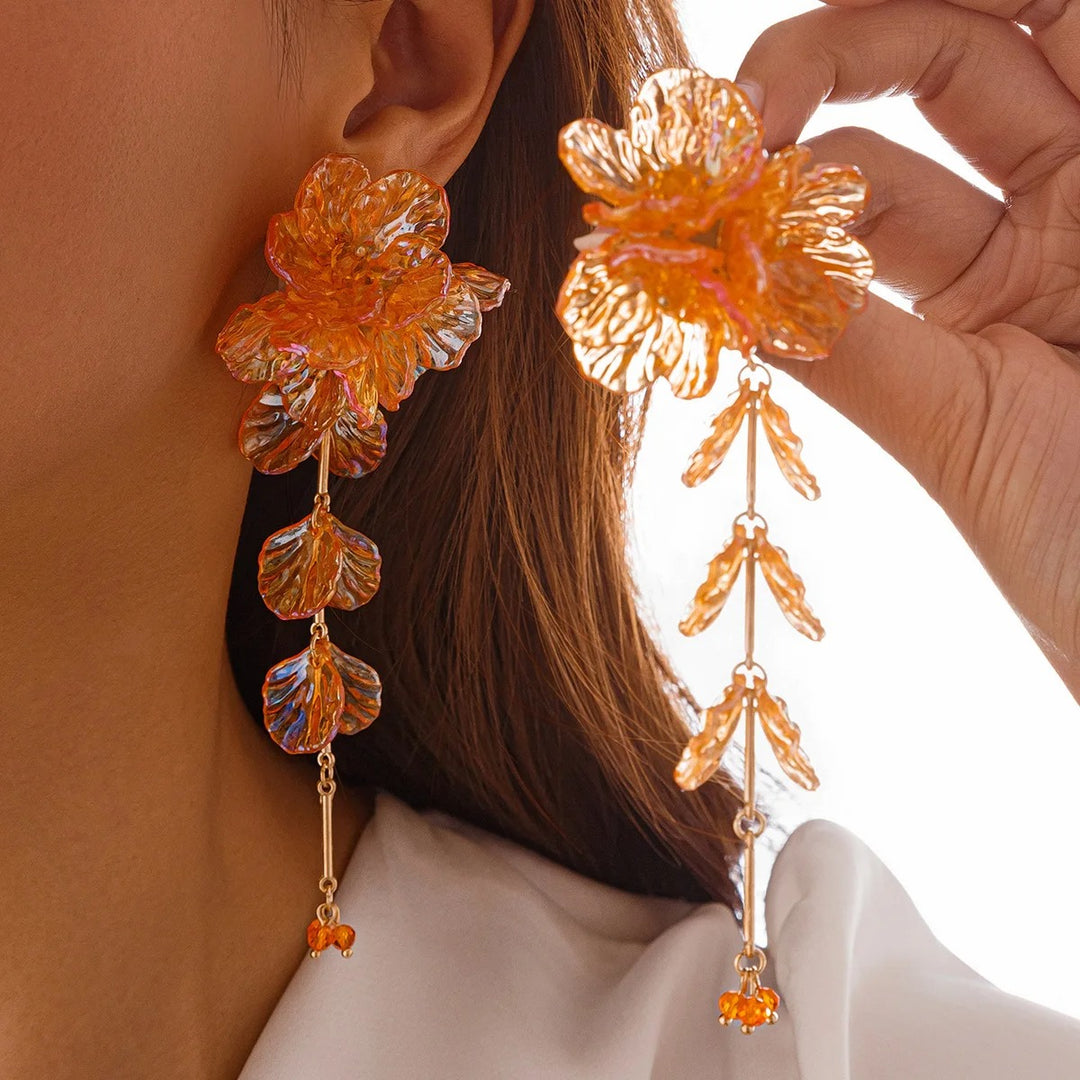 Oversized Flower Dangle Earrings