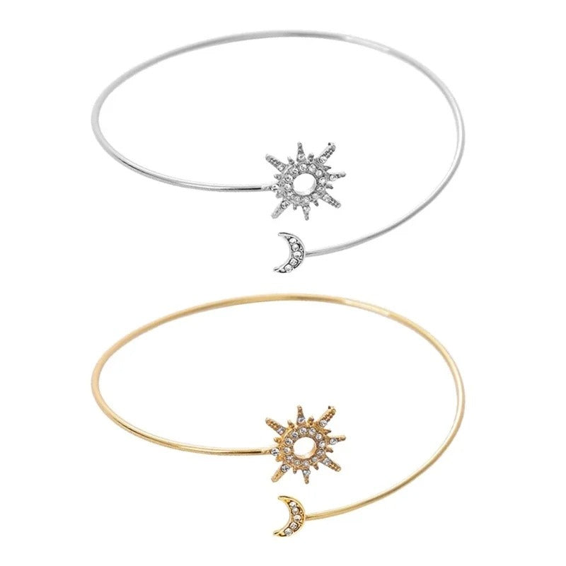 Arm Bracelet Sun & Moon | Plated 14k Gold