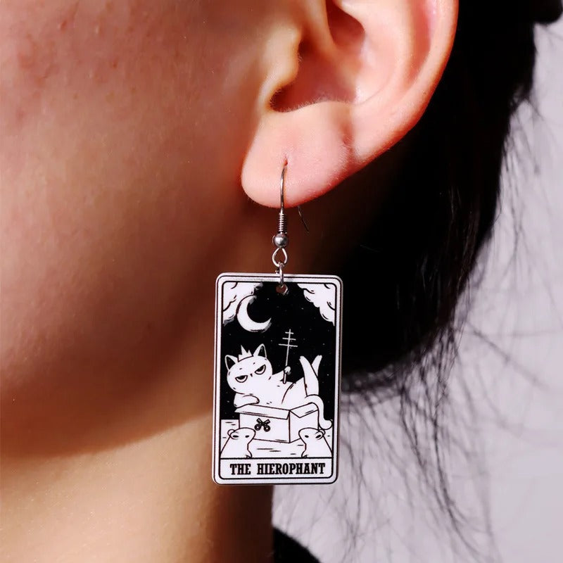 Tarot Earrings Cat Variant