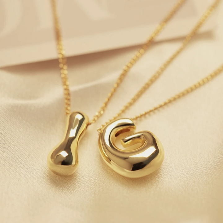 Ketting met Bubbelletter | 14k Verguld Goud