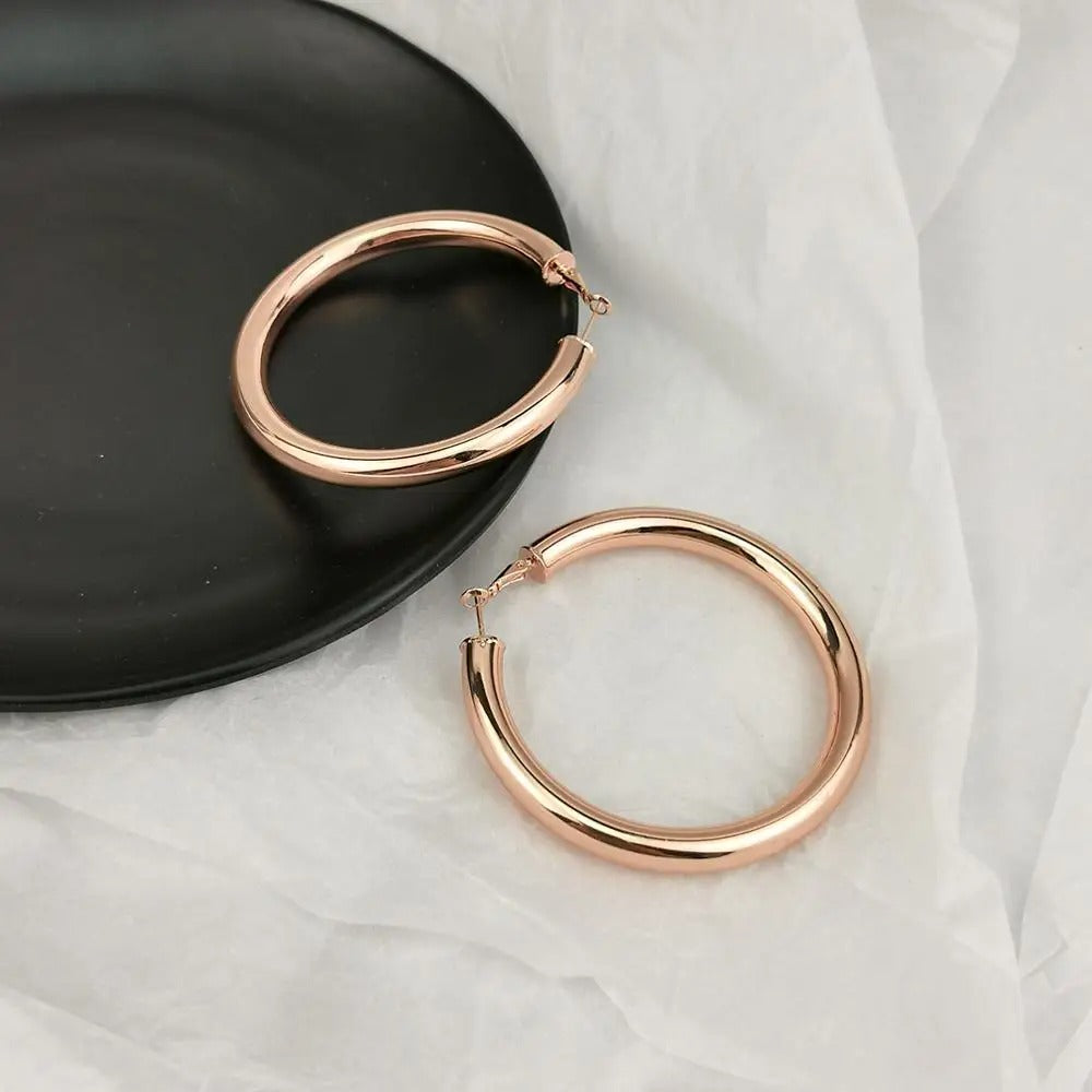 Oversized Earring Hoops | Plated 14k Gold