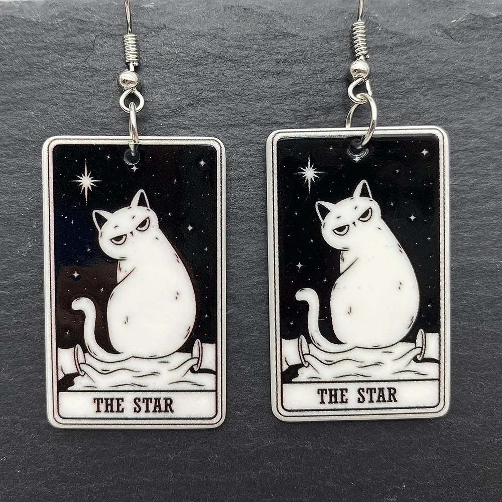 Tarot Earrings Cat Variant