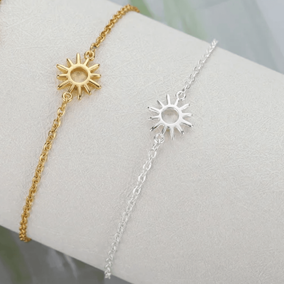 Bracelet solaire | Or plaqué 14 carats, bijou de luxe et symbolique