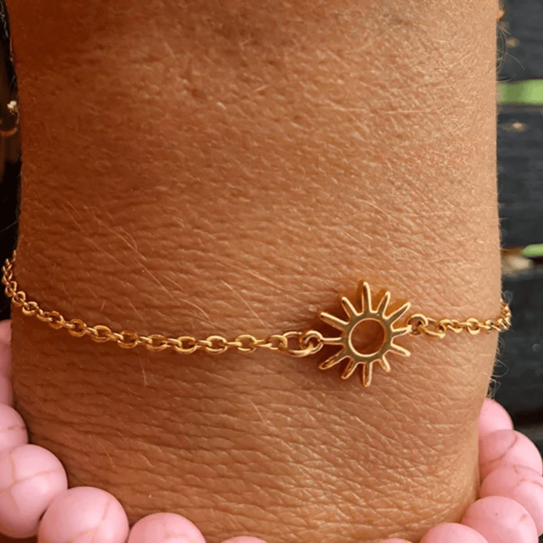 Bracelet solaire | Or plaqué 14 carats, bijou de luxe et symbolique