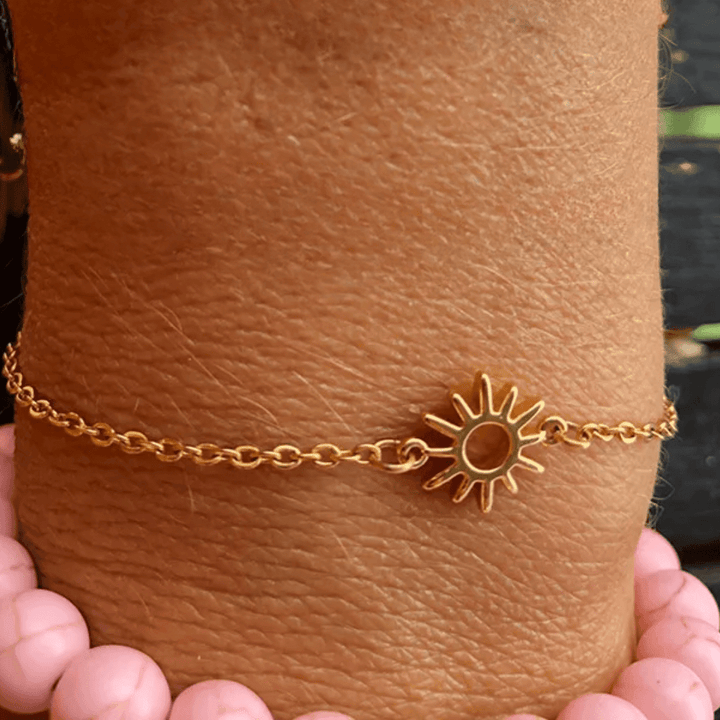 Bracelet solaire | Or plaqué 14 carats, bijou de luxe et symbolique