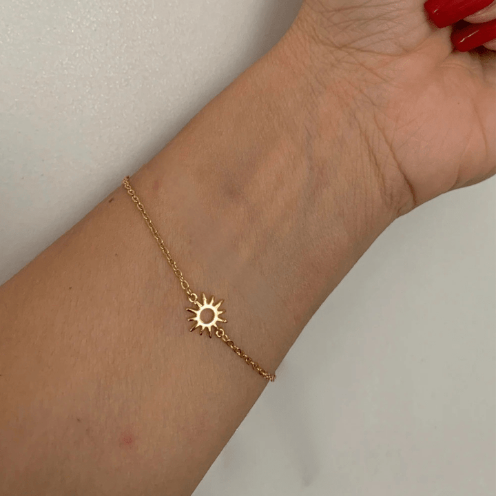 Bracelet solaire | Or plaqué 14 carats, bijou de luxe et symbolique