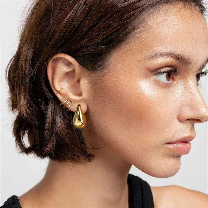 Boucles d'oreilles goutte | Or plaqué 14k