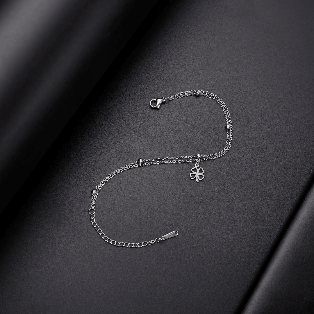 Bracelet Trèfle à Quatre Feuilles  |  Or Plaqué 14k