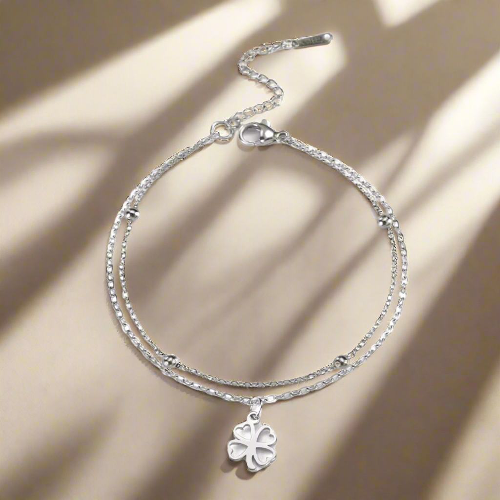 Bracelet Trèfle à Quatre Feuilles  |  Or Plaqué 14k