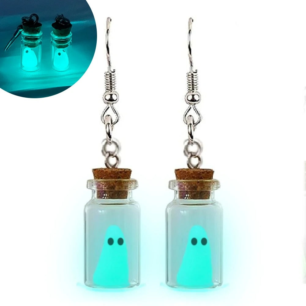 Ghost in a Bottle Halloween Oorbellen (Glow in the Dark)