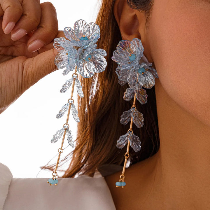 Oversized Flower Dangle Earrings