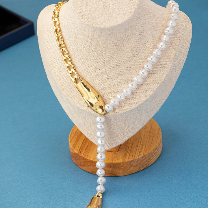 Snake Pearl Chain | Bold Design