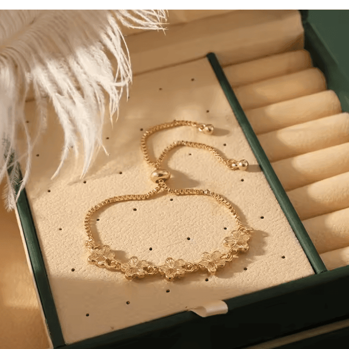 Brassard avec Fleurs | 14k Or Plaqué