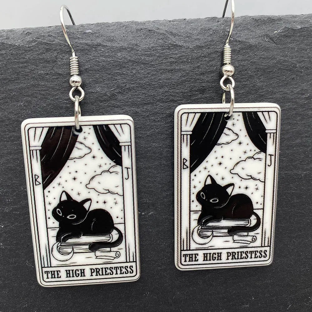 Tarot Earrings Cat Variant