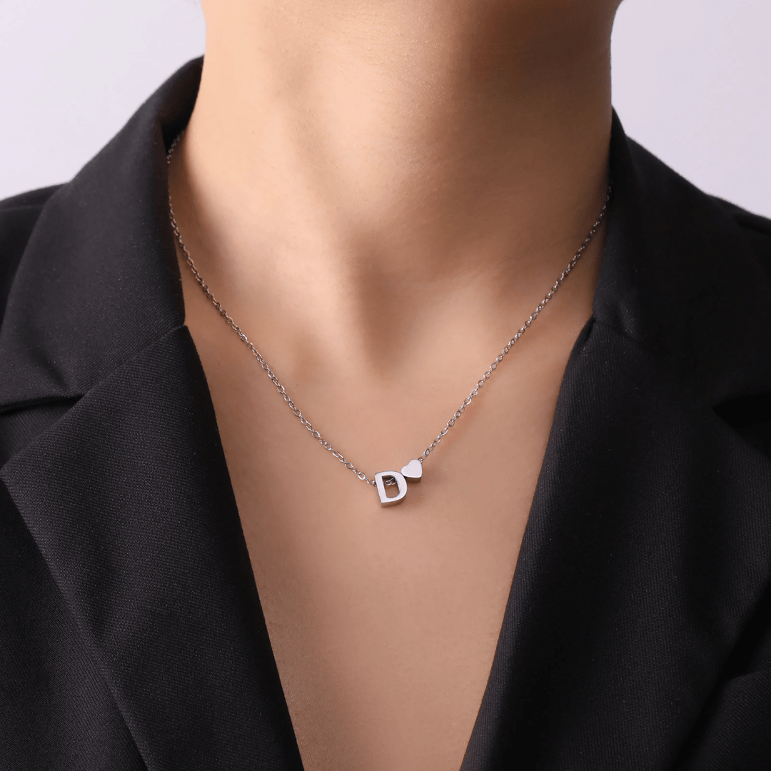 Collier personnalisé en forme de cœur avec initiale | Or plaqué 14k